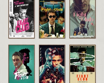Fight Club Movie Poster, Wall Art Prints, Art Poster, Canvas Material Gift, Keepsake, Home Decor, Live Room Wall Art