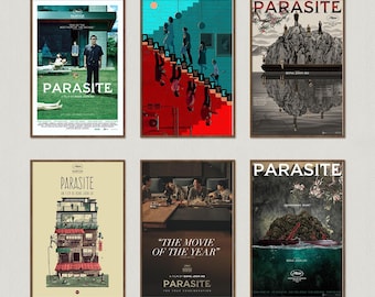 Póster de la película Parásitos, impresiones de arte mural, póster artístico, lienzo para regalo, recuerdo, decoración del hogar, arte mural para sala de estar.