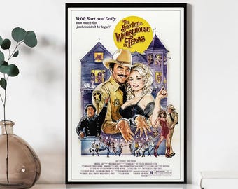 De filmposter van The Best Little Whorehouse in Texas, muurdecoratie, canvas, cadeau, souvenir, woondecoratie, muurdecoratie voor de woonkamer.