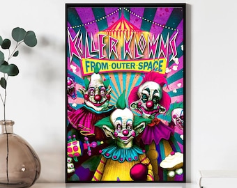 Killer Klowns from Outer Space Movie Poster, Wall Art Prints, Canvas Material Gift, Keepsake, Home Decor, Live Room Wall Art