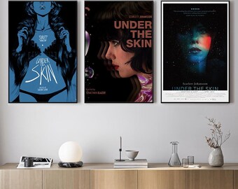 Póster de la película "Bajo la piel", impresiones de arte mural, lienzo para regalo, recuerdo, decoración del hogar, arte mural para sala de estar