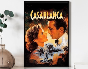 Casablanca filmposter, wanddecoratie, canvas, cadeau, aandenken, woondecoratie, wanddecoratie voor de woonkamer