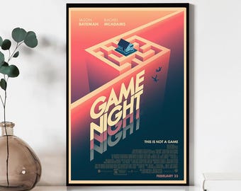 Game Night Movie Poster, Wall Art Prints, Canvas Material Gift, Keepsake, Home Decor, Live Room Wall Art