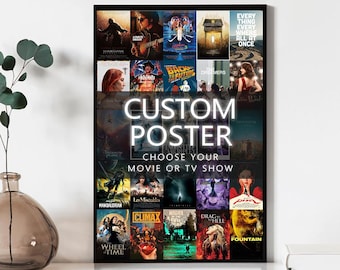 Póster de película personalizado, elige tu película o serie de televisión favorita, archivos digitales de alta calidad listos para imprimir.