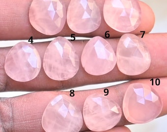 Quarzo rosa naturale, pietra preziosa, taglio a rosa, cabochon, pietre preziose sfuse per la creazione di gioielli fatti a mano OS-296