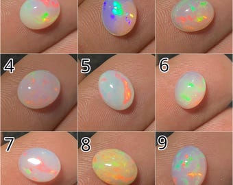 Cabochon di opale bianco etiope naturale di forma ovale, pietre preziose sfuse per la creazione di gioielli fatti a mano OS-369