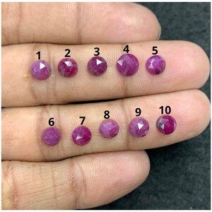 Natural Ruby Gemstone Round Shape Rose Cut Cabochons Loose Gemstones For Jewelry Making Handmade OS-569