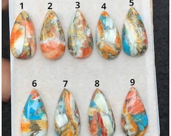 Cabochon lisci di turchese naturale Oster, pietre preziose sfuse per la creazione di gioielli fatti a mano OS-579