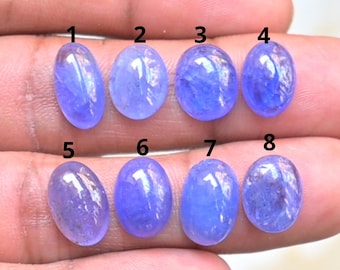 Gemma di tanzanite naturale di forma ovale, cabochon lisci, pietre preziose sfuse per la creazione di gioielli fatti a mano OS-280
