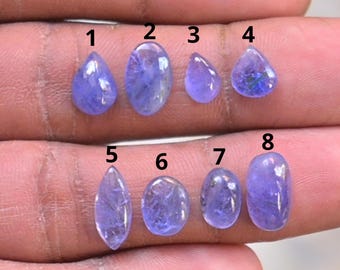 Mix di pietre preziose di tanzanite naturale, forma cabochon lisci, pietre preziose sfuse per la creazione di gioielli fatti a mano OS-277