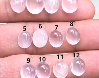 Cabochon di quarzo rosa naturale di forma ovale, pietre preziose sfuse per la creazione di gioielli fatti a mano OS-295