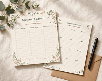 90 Day Goal Planner Printable, Quarterly Goal Planner, ADHD Goal Planner, 90 Day Planner PDF, Download