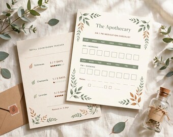 ADHD Medication Tracker Printable, Pill Tracker PDF, Supplement Tracker, Refill Tracker, Digital Download