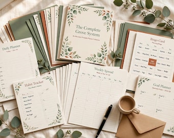 ADHD Planner Bundle Printable, Complete ADHD Planner System, Daily Weekly Wellness, Digital Download ZIP