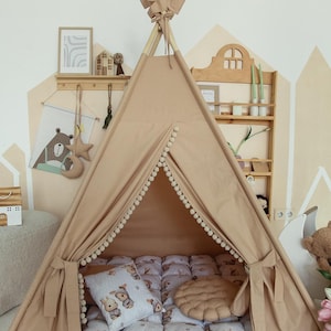 Play Tent, Kids Tent, Child&#39;s Teepee, Teepee Tent, Fabric Playhouse, Indoor Tent, Outdoor Play Tent, Boho Tent, Adventure Tent, Toddler Teep
