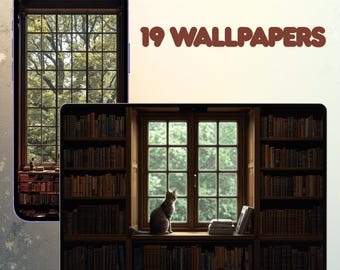 Cozy Lofi Booklover Wallpapers – Phone, PC & MacBook Backgrounds, Library, Plants, Anime, Quirky Style,HD, Cute, Digital, Study