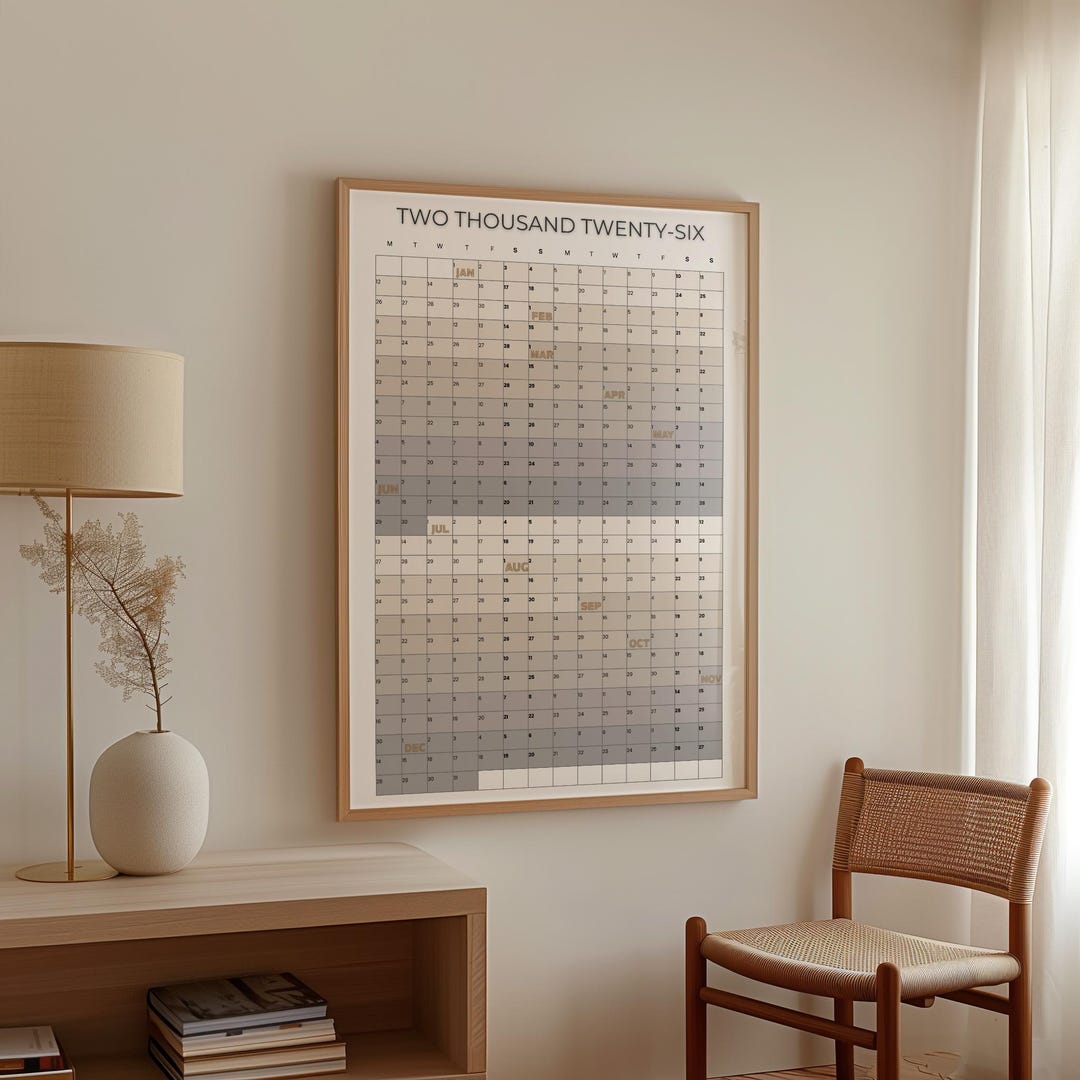 2026 Year at a Glance Wall Calendar, Large Printable Portrait Planner ...