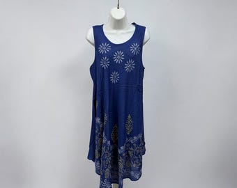 Boho Sun Print Midi Dress – Sleeveless Lightweight Summer Bohemian Style