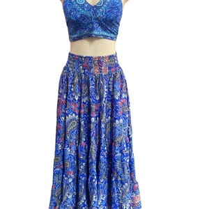 Boho Two Piece Set –  Halter Crop Top & Maxi Skirt