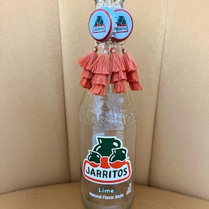 Jarritos Upcycled Earrings with Pale Orange Tassels