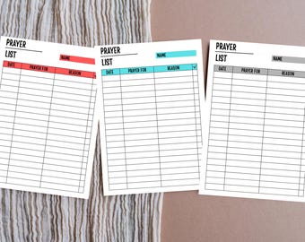 Afdrukbare sjabloon gebedslijst, blad gebedslijst afdrukbare geloof planner gebedsdagboek religieuze tracker gebedsregistratie gebedslijst