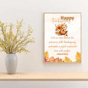 Psalm 95:2 Scripture Wall Art, Thanksgiving Scripture Wall Art, Psalm 95 2 Print, Fall Christian Decoration, Bible Verse Print, Psalms Print