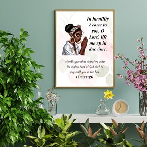 1 Peter 5:6 Wall Art, Christian Woman Clipart Print, Christian Wall Art, Digital 1 Peter 5 Vs 6 Wall Art, Bible Quotes Print, 1 Peter 5 Vs 6