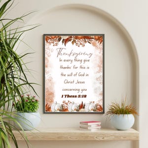 1 Thessalonians 5:18 Scripture Wall Art, Printable Thanksgiving Wall Art, Bible Verse Printable Wall Art, In Everything Give Thanks Wall Art