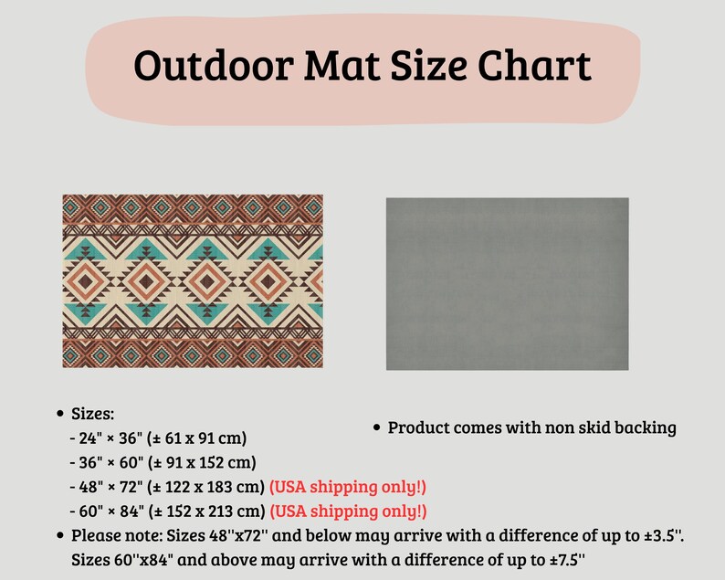 Boho Aztec Outdoor Rug, Waterproof Southwestern Patio Carpet, Bohemian Balcony Decor image 4