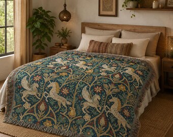 Medieval Tapestry Horses, Medieval Decor, Renaissance Large Wall Hanging