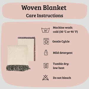 Mexican Woven Blanket, Southwestern Tapestry, Boho Throw Blanket or Bedspread 100% Cotton image 11