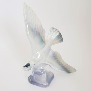 Vintage Lustreware Seagull With Fish Ornament