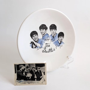 Vintage 1964 China &#39;The Beatles&#39; Plate with BONUS Collectible Chewing Gum Card