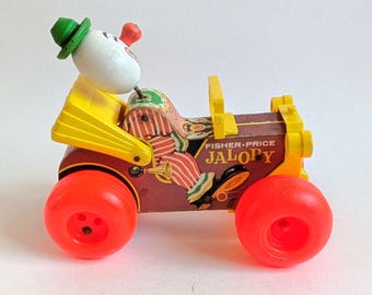 Vintage Fisher Price Toys 657 Crazy Clown Brigade Car Circus 1983