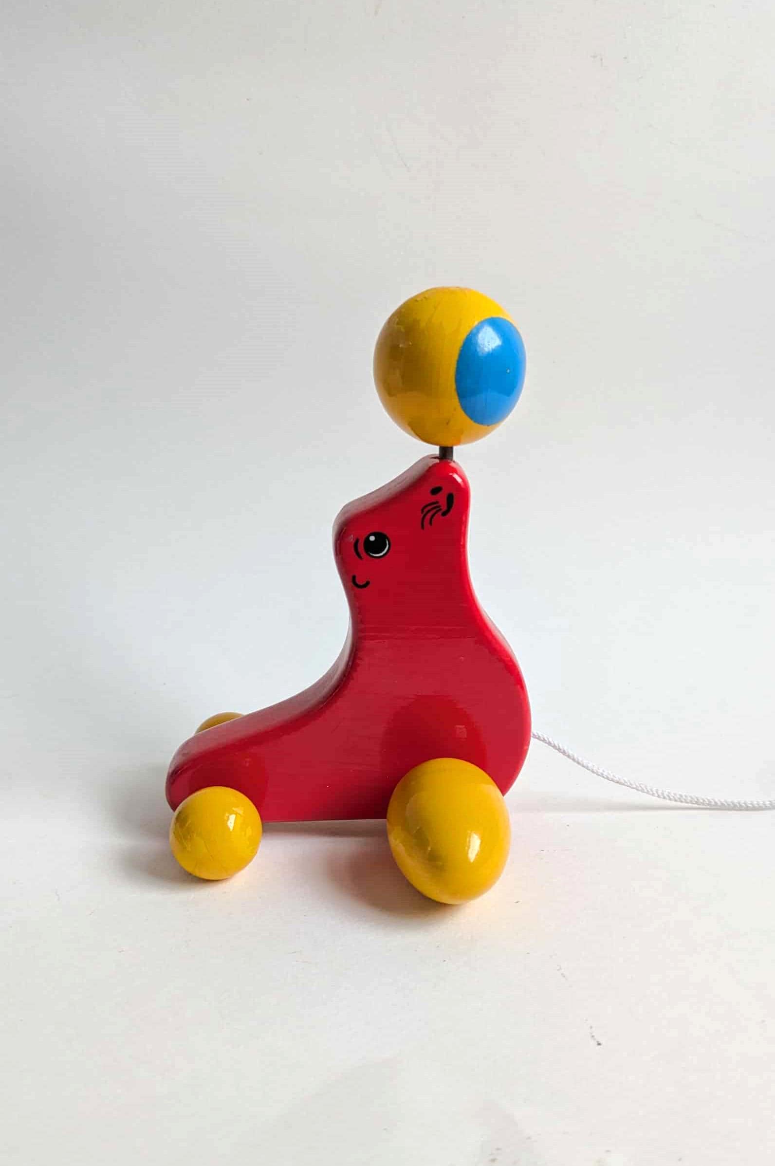 Vintage 1990s Kouvalias Wooden Seal Pull Toy - RARE - Etsy