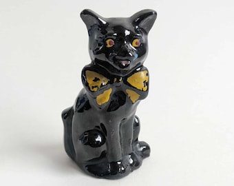 Retro Kitsch Black Kitty Cat Ceramic Figurine Ornament - Etsy