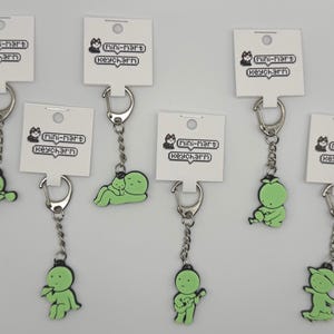 Glow-in-the-Dark Smiski Sunday Series Keychain: 3D Printed Kawaii Figure Charm