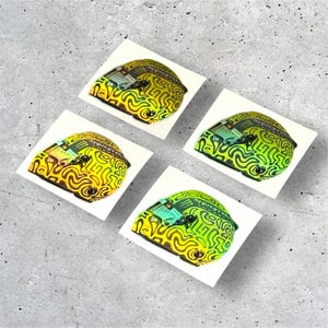 Norris F1 Helmet Stickers Set of 4 – 40mm Mini Holographic Vinyl Decals – Laptop, Bottle, Phone – McLaren 2025 Fan Gift