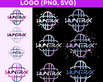 Kpop Logo Bundle PNG SVG, Huntrix Dämonenjäger Logo-Dateien, Band Logo Clipart Pack, bearbeitbarer Vektor Merch, Kpop Fan Art Cosplay, Kpop Dämon