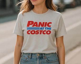 Panic at the Costco T-Shirt: Funny Band Parody Graphic Tee