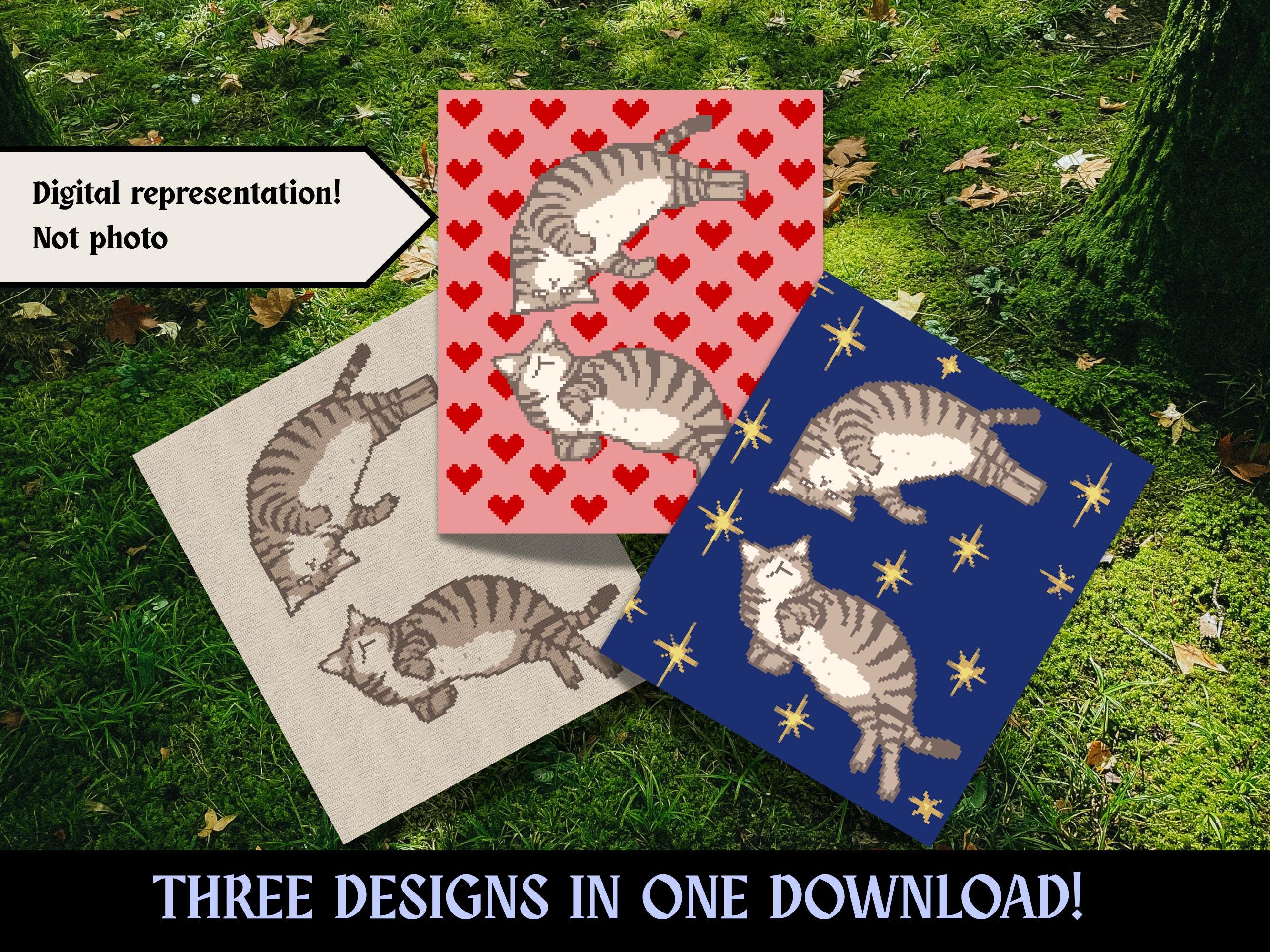30 Cat Blanket Crochet Patterns: Cozy, Graphic, and Granny-Square Designs 22 Tabby Cats Blanket Crochet Pattern Bundle