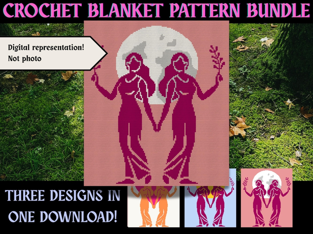 Lesbian Tapestry Crochet Blanket Pattern Bundle: WLW Graphgan (PDF ...