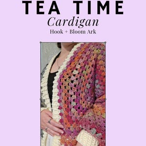 Handmade Crochet “Tea Time” Hexagon Cardigan – Custom Color Choice – Cozy & Soft – Made to order