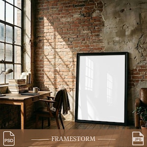 Rammodell: Vertikalt DIN-format, affischmodell, väggkonstmodell (PSD och JPG)