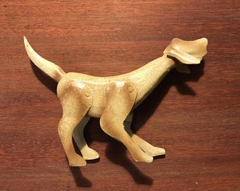Metal Bird Dog or Hound Sculpture - Crackle Finish