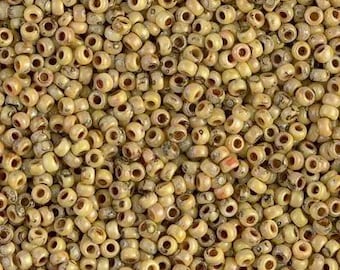 Miyuki Seed Beads 94512/11-4512 11/0 Opaque Picasso Canary Yellow 24g