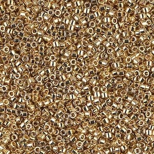 Miyuki Delica DB0034/DB034/DB34 11/0 Opaque Metallic 24Kt Light Gold Plated 7.2g