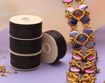 Nymo Nylon Beading Thread, 1 Bobbin, Size OO Black, 140 Yards (420 feet)