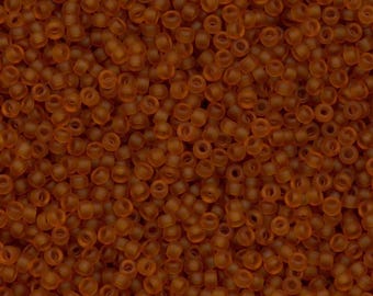 Miyuki 15-90133F / 15-133F Seed Beads 15/0 Transparent Dark Topaz Matte 8.2g