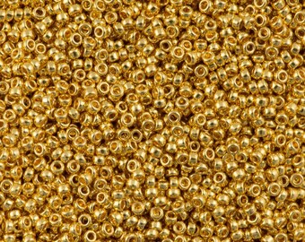 Miyuki 11-90191 Seed Beads 11º 24Kt Gold-Plated 22g